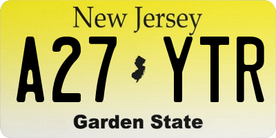 NJ license plate A27YTR