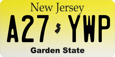 NJ license plate A27YWP