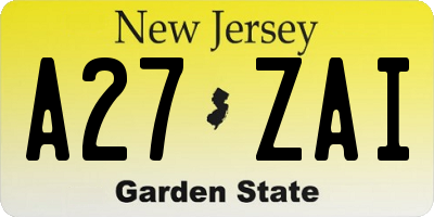 NJ license plate A27ZAI
