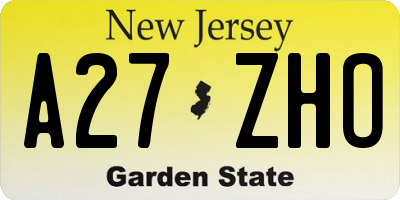 NJ license plate A27ZHO