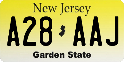 NJ license plate A28AAJ