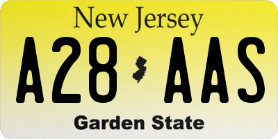 NJ license plate A28AAS