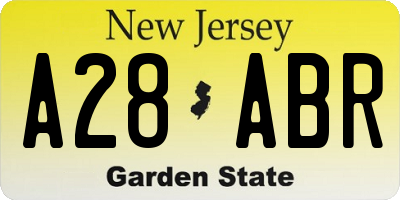 NJ license plate A28ABR