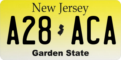 NJ license plate A28ACA