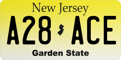 NJ license plate A28ACE