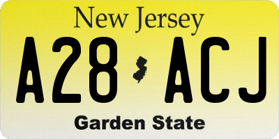 NJ license plate A28ACJ