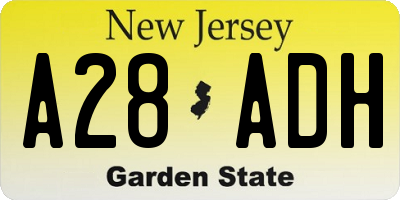 NJ license plate A28ADH