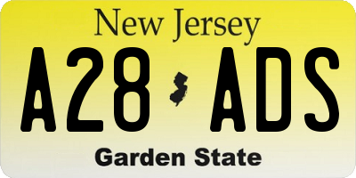 NJ license plate A28ADS