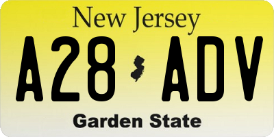 NJ license plate A28ADV