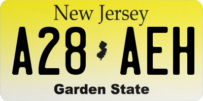 NJ license plate A28AEH