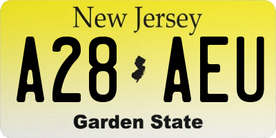 NJ license plate A28AEU