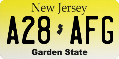 NJ license plate A28AFG