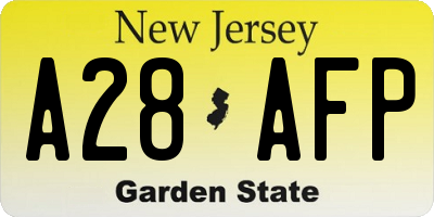 NJ license plate A28AFP