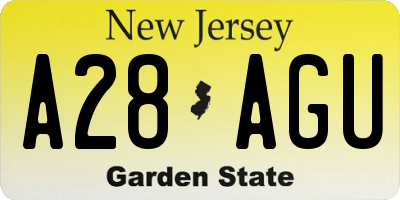 NJ license plate A28AGU