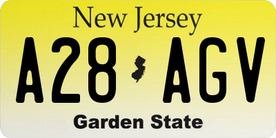 NJ license plate A28AGV