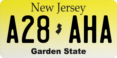 NJ license plate A28AHA