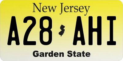 NJ license plate A28AHI