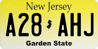 NJ license plate A28AHJ