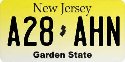 NJ license plate A28AHN