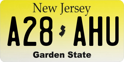 NJ license plate A28AHU