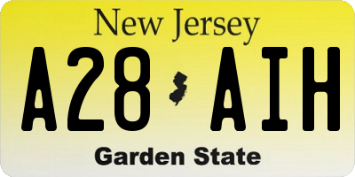 NJ license plate A28AIH