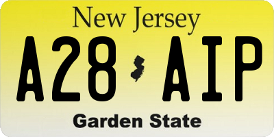 NJ license plate A28AIP