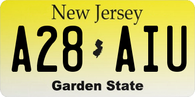NJ license plate A28AIU