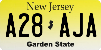 NJ license plate A28AJA