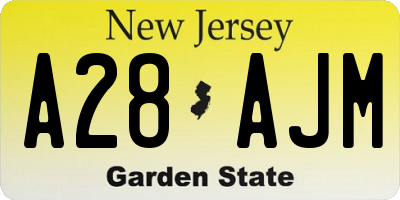 NJ license plate A28AJM