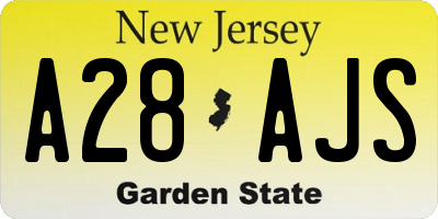 NJ license plate A28AJS