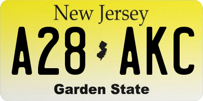 NJ license plate A28AKC