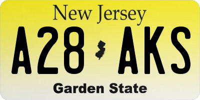 NJ license plate A28AKS