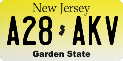 NJ license plate A28AKV