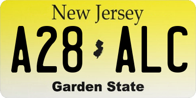 NJ license plate A28ALC