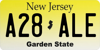 NJ license plate A28ALE