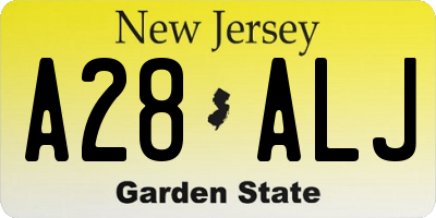 NJ license plate A28ALJ