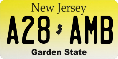 NJ license plate A28AMB