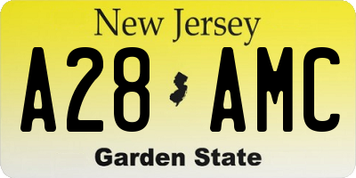 NJ license plate A28AMC
