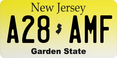 NJ license plate A28AMF