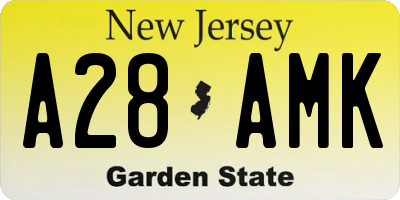 NJ license plate A28AMK