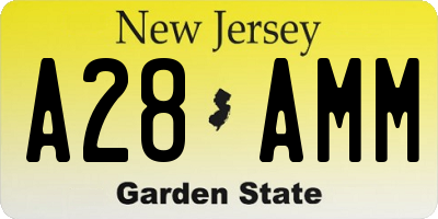 NJ license plate A28AMM