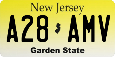 NJ license plate A28AMV