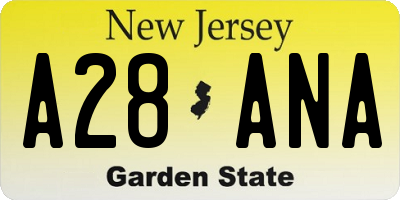NJ license plate A28ANA