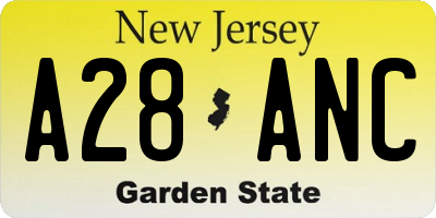 NJ license plate A28ANC