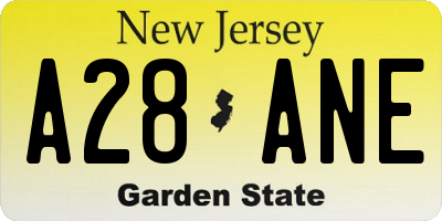 NJ license plate A28ANE