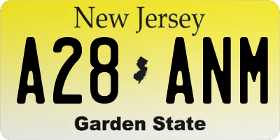 NJ license plate A28ANM