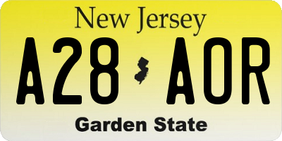 NJ license plate A28AOR