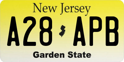 NJ license plate A28APB