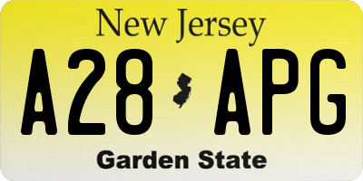 NJ license plate A28APG