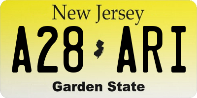 NJ license plate A28ARI